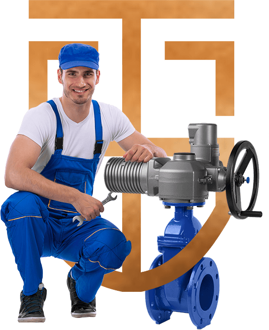 A Men Sitting With The Gate Valve