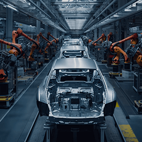 Automotive Assembly Line With Robotic Arms