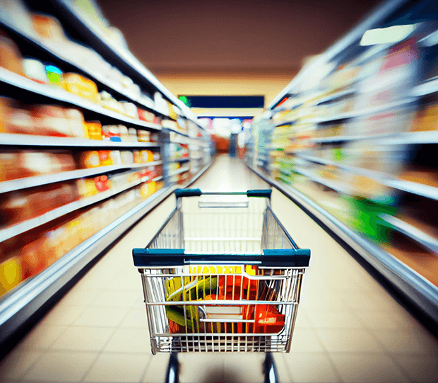 Shopping Cart In Supermarket