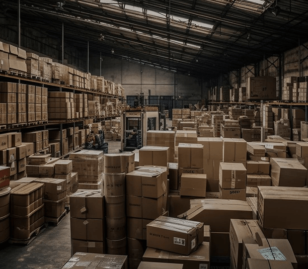 Packed Boxes In Godown