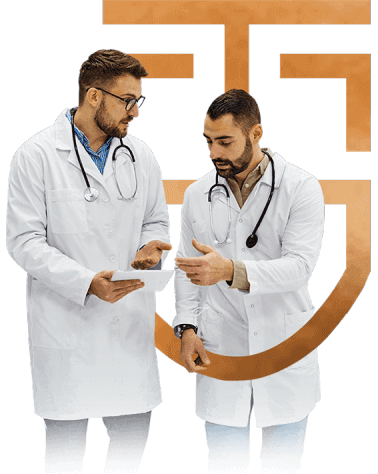Two Male Doctors Discussing With Each Other